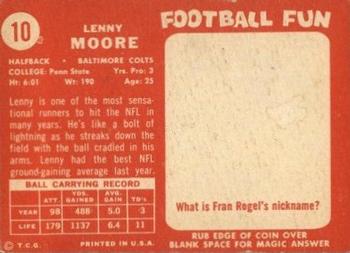1958 Topps #10 Lenny Moore Back