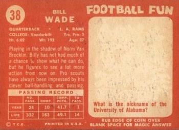 1958 Topps #38 Bill Wade Back