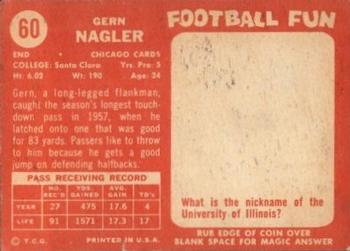 1958 Topps #60 Gern Nagler Back