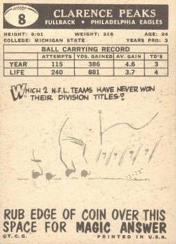 1959 Topps #8 Clarence Peaks Back