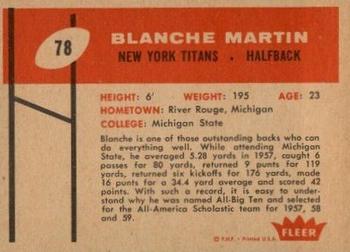 1960 Fleer #78 Blanche Martin Back