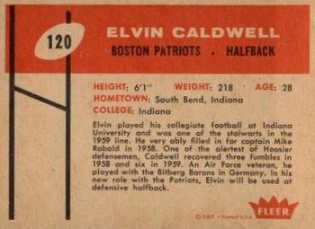 1960 Fleer #120 Elvin Caldwell Back