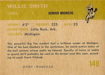 1961 Fleer #149 Willie Smith Back