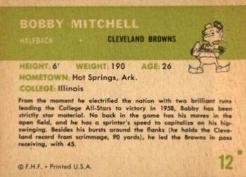 1961 Fleer #12 Bobby Mitchell Back