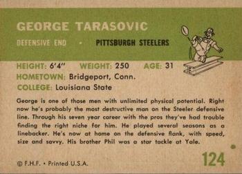 1961 Fleer #124 George Tarasovic Back