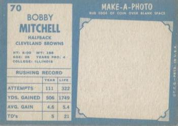 1961 Topps #70 Bobby Mitchell Back