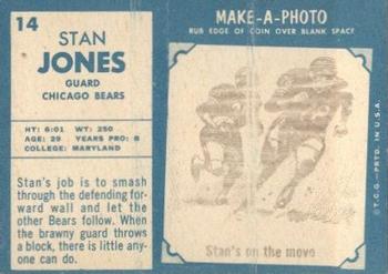 1961 Topps #14 Stan Jones Back