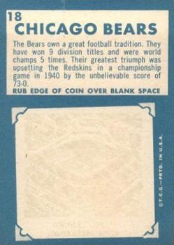 1961 Topps #18 Chicago Bears Team Back
