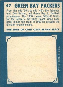 1961 Topps #47 Green Bay Packers Team Back