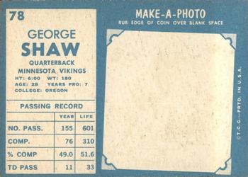 1961 Topps #78 George Shaw Back