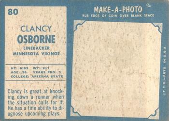 1961 Topps #80 Clancy Osborne Back