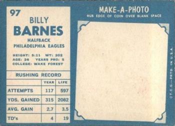 1961 Topps #97 Billy Barnes Back