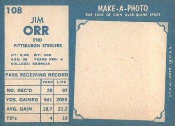 1961 Topps #108 Jimmy Orr Back
