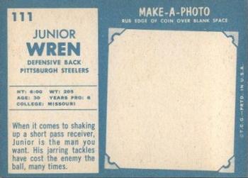 1961 Topps #111 Junior Wren Back
