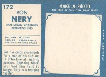 1961 Topps #172 Ron Nery Back