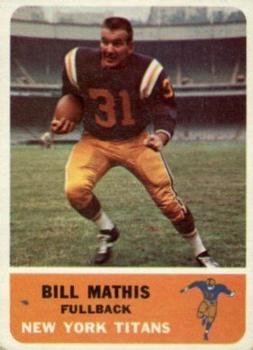 1962 Fleer #62 Bill Mathis Front