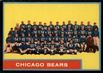 1962 Topps #25 Chicago Bears Front