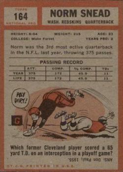 1962 Topps #164 Norm Snead Back