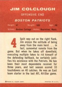 1963 Fleer #4 Jim Colclough Back