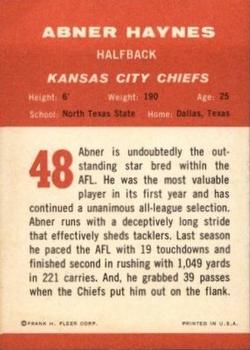 1963 Fleer #48 Abner Haynes Back