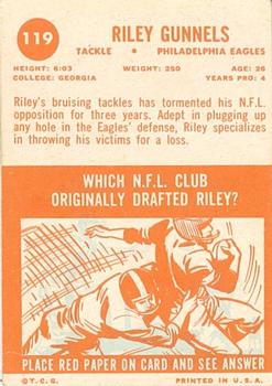 1963 Topps #119 Riley Gunnels Back