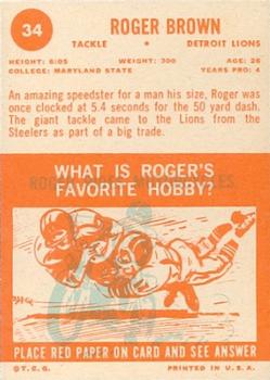 1963 Topps #34 Roger Brown Back