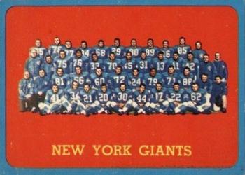1963 Topps #60 New York Giants Front
