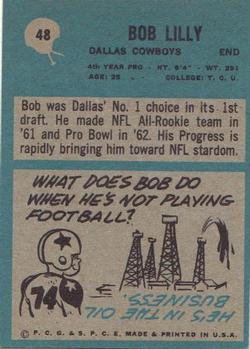 1964 Philadelphia #48 Bob Lilly Back