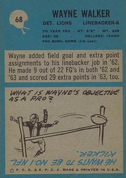 1964 Philadelphia #68 Wayne Walker Back