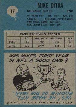 1964 Philadelphia #17 Mike Ditka Back