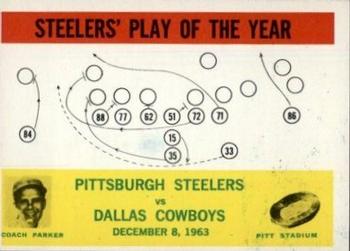 1964 Philadelphia #154 Steelers Play of the Year - Buddy Parker Front