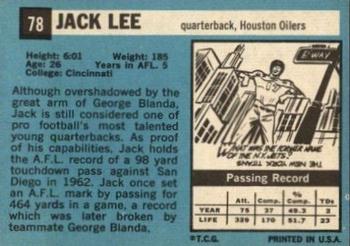 1964 Topps #78 Jack Lee Back