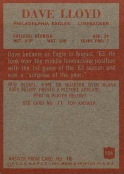 1965 Philadelphia #134 Dave Lloyd Back