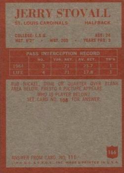 1965 Philadelphia #166 Jerry Stovall Back