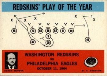 1965 Philadelphia #196 Redskins Play of the Year - Bill McPeak  Front