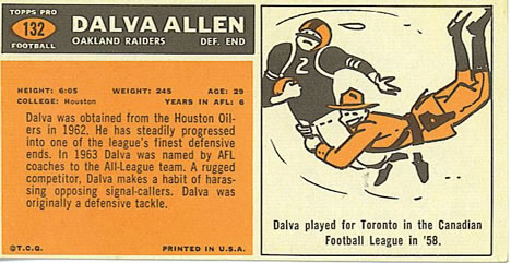 1965 Topps #132 Dalva Allen Back