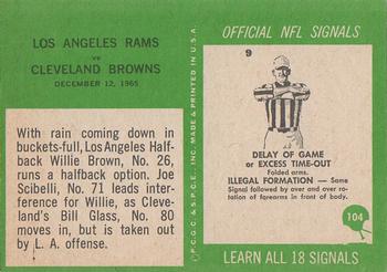 1966 Philadelphia #104 Rams vs Browns Back