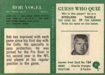 1966 Philadelphia #25 Bob Vogel Back