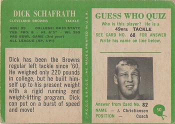 1966 Philadelphia #50 Dick Schafrath Back