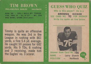 1966 Philadelphia #135 Tim Brown Back