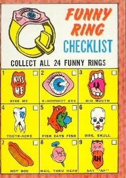 1966 Topps #15 Funny Ring Checklist Front