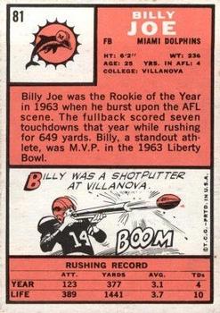 1966 Topps #81 Billy Joe Back