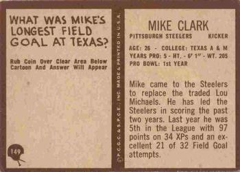 1967 Philadelphia #149 Mike Clark Back