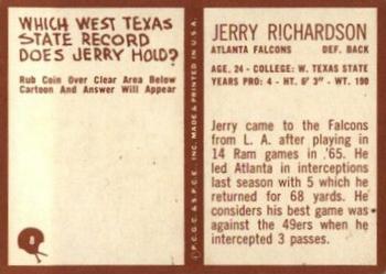 1967 Philadelphia #8 Jerry Richardson Back