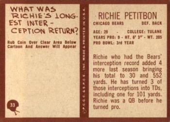 1967 Philadelphia #33 Richie Petitbon Back
