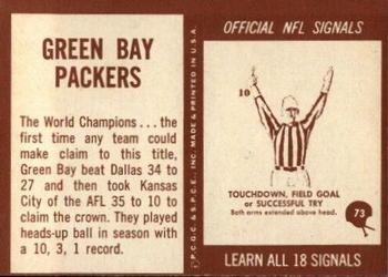 1967 Philadelphia #73 Green Bay Packers Back