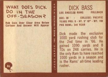 1967 Philadelphia #86 Dick Bass Back
