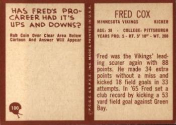 1967 Philadelphia #100 Fred Cox Back
