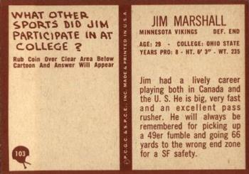 1967 Philadelphia #103 Jim Marshall Back