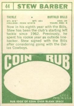 1968 Topps #44 Stew Barber Back